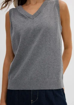 Online Jersey sin mangas de algodón orgánico puro Mujer Básicos|Jerséis