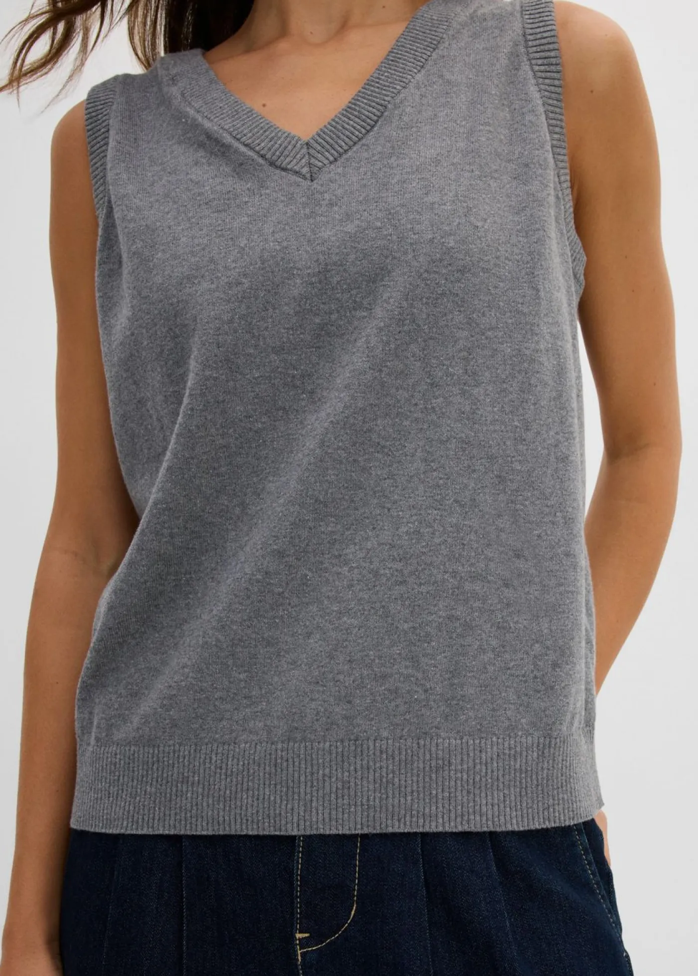 Online Jersey sin mangas de algodón orgánico puro Mujer Básicos|Jerséis