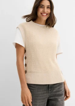 New Jersey sin mangas de punto Mujer Jerséis|Ropa De Punto