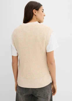 New Jersey sin mangas de punto Mujer Jerséis|Ropa De Punto