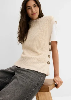 New Jersey sin mangas de punto Mujer Jerséis|Ropa De Punto