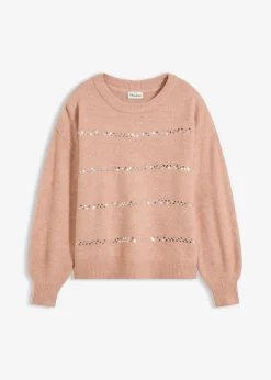 Outlet Jersey tipo boxy con lentejuelas Mujer Jerséis|Ropa De Punto