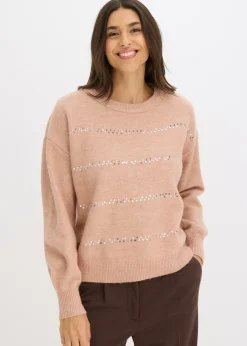 Outlet Jersey tipo boxy con lentejuelas Mujer Jerséis|Ropa De Punto