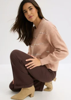 Outlet Jersey tipo boxy con lentejuelas Mujer Jerséis|Ropa De Punto