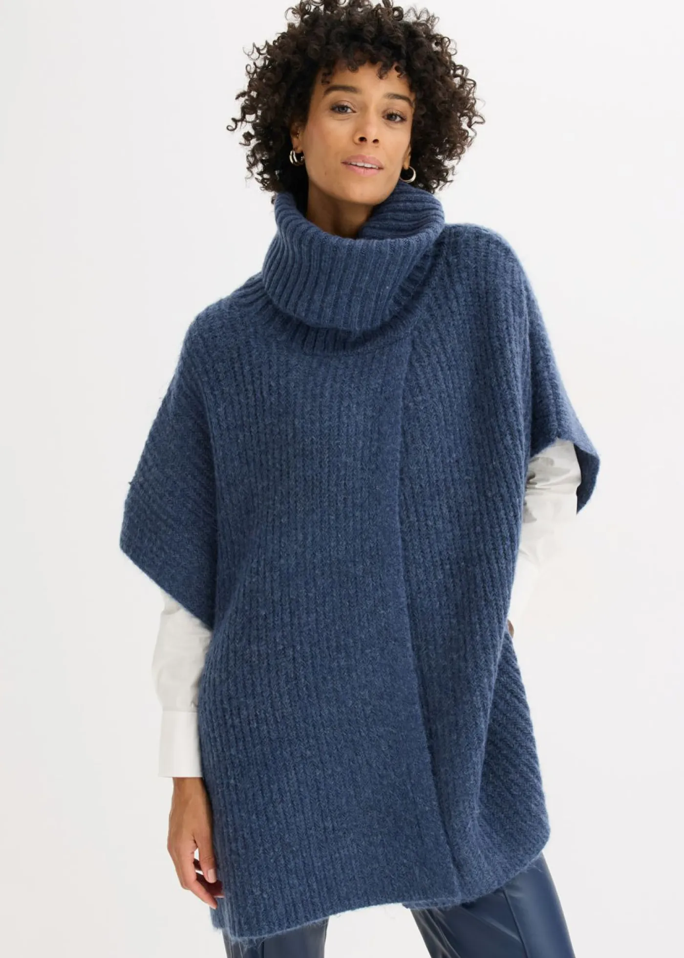 Discount Jersey tipo poncho con mezcla de lana Mujer Ponchos|Jerséis