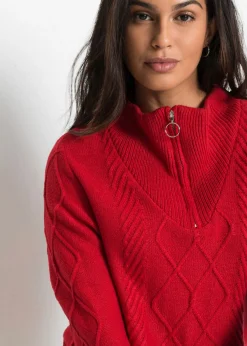 Online Jersey troyer con patrón trenzado Mujer Jerséis