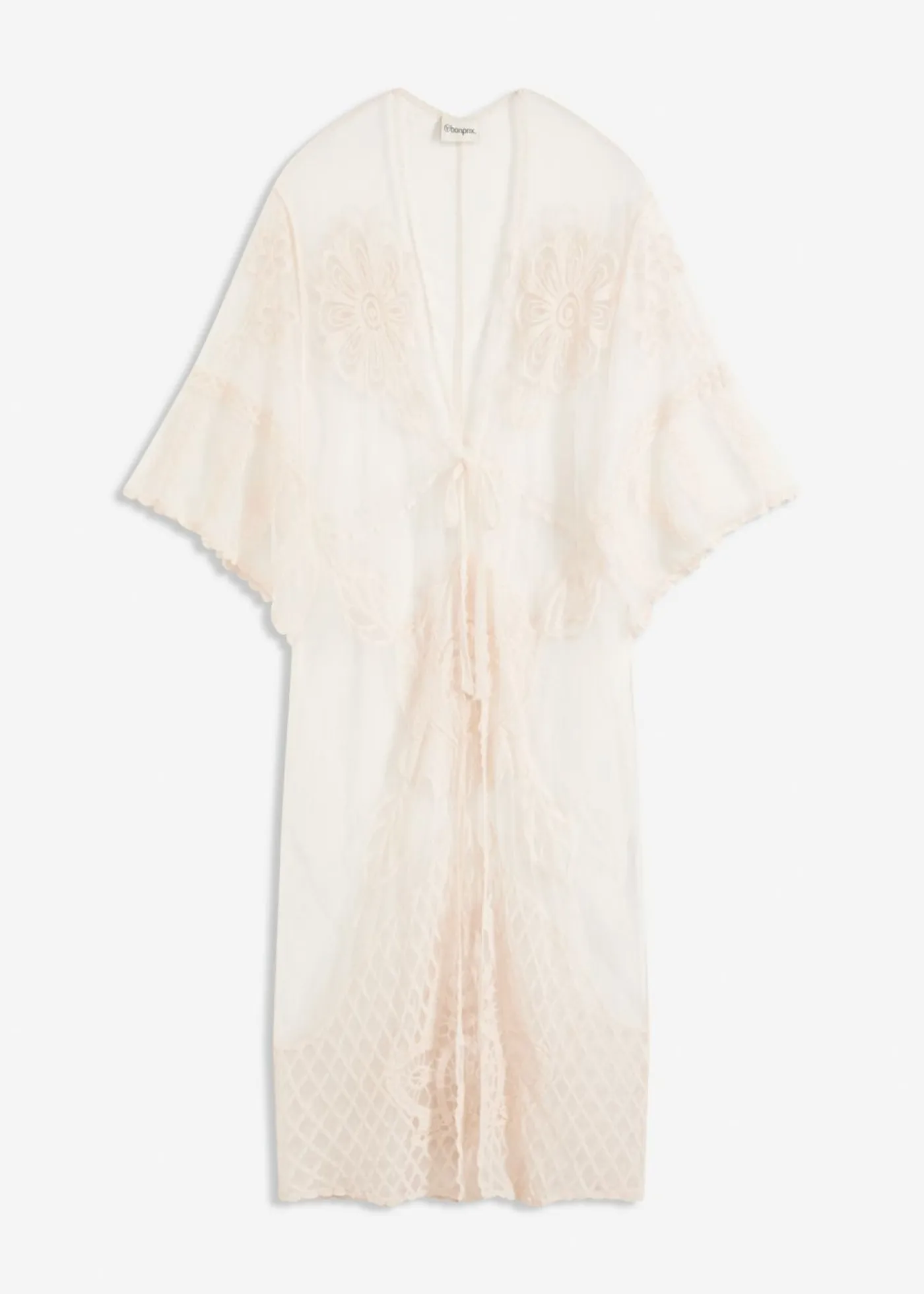 Kimono de playa transparente con encaje Mujer Ropa De Playa|Camisas Y Blusas