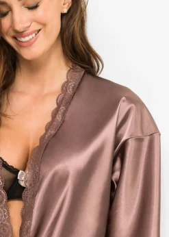 Sale Kimono de satén Mujer Albornoces Y Batas|Lencería