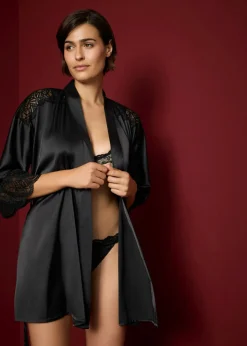 Outlet Kimono de satén con efecto brillante Mujer Albornoces Y Batas|Lencería