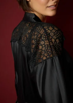 Outlet Kimono de satén con efecto brillante Mujer Albornoces Y Batas|Lencería
