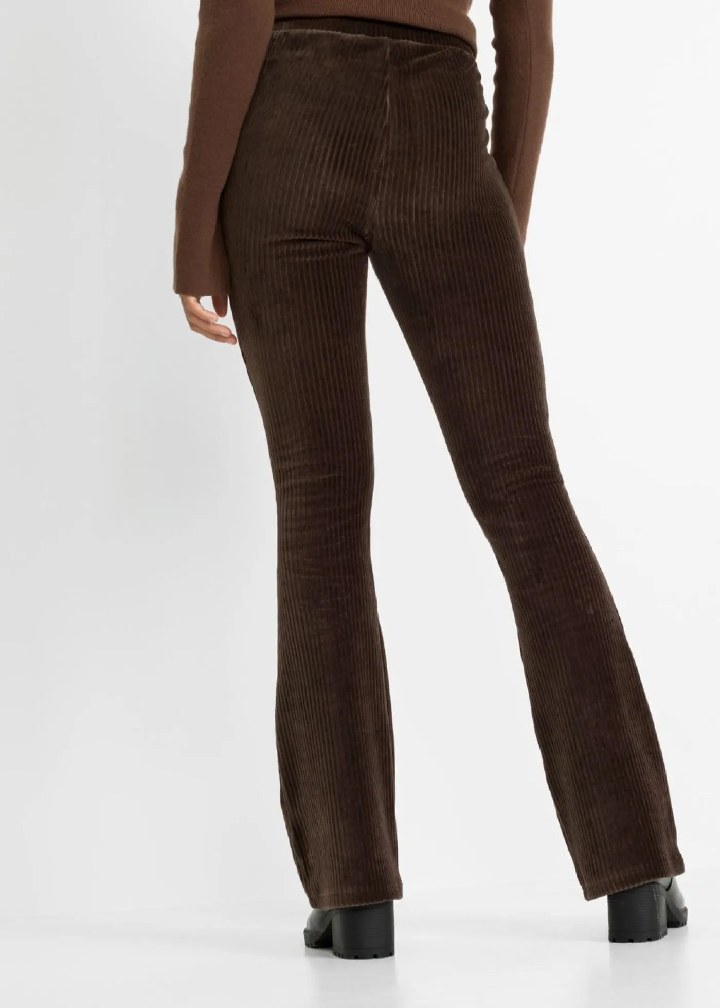 Leggings acampanados con aspecto de pana Mujer Pantalones