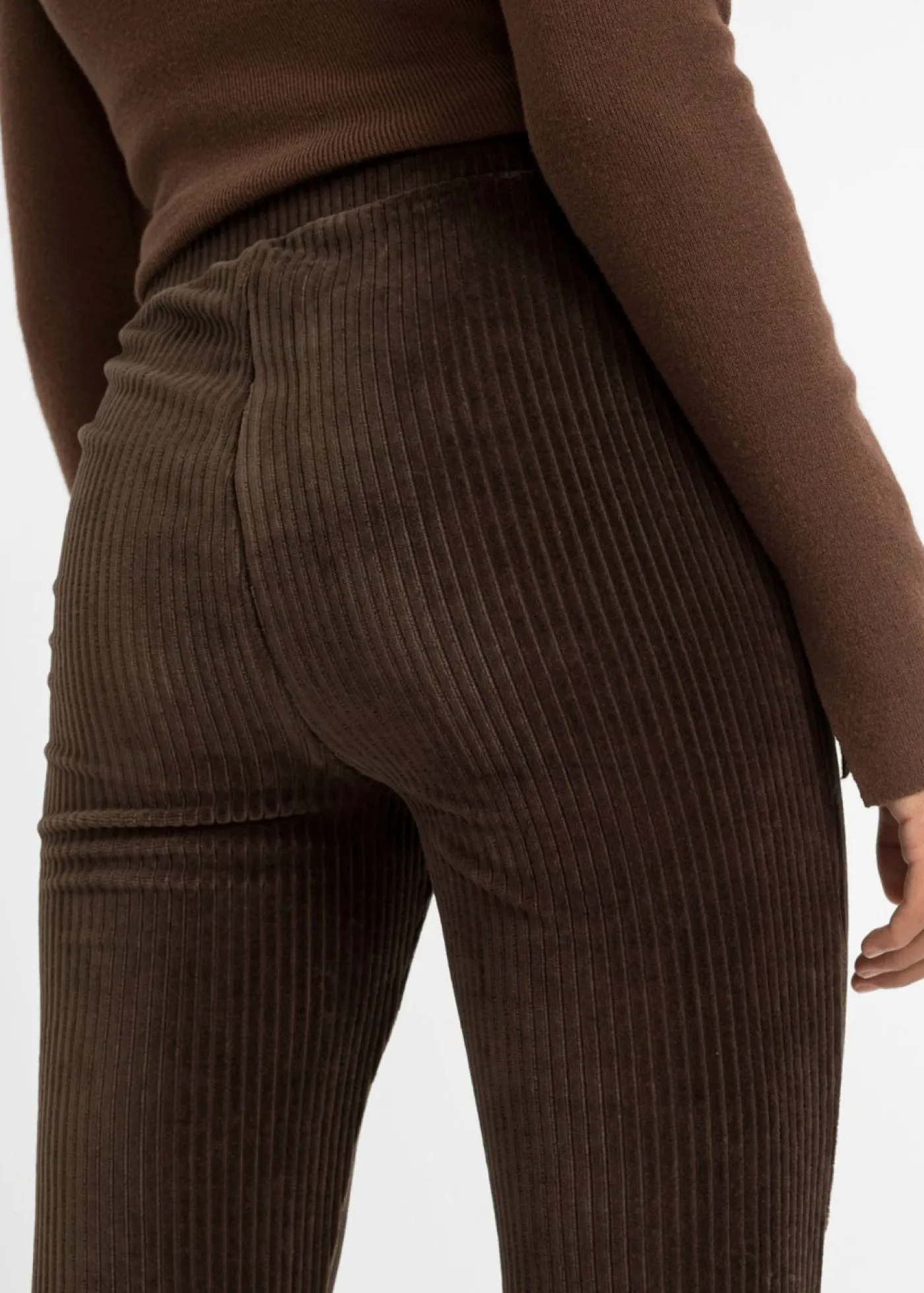 Leggings acampanados con aspecto de pana Mujer Pantalones