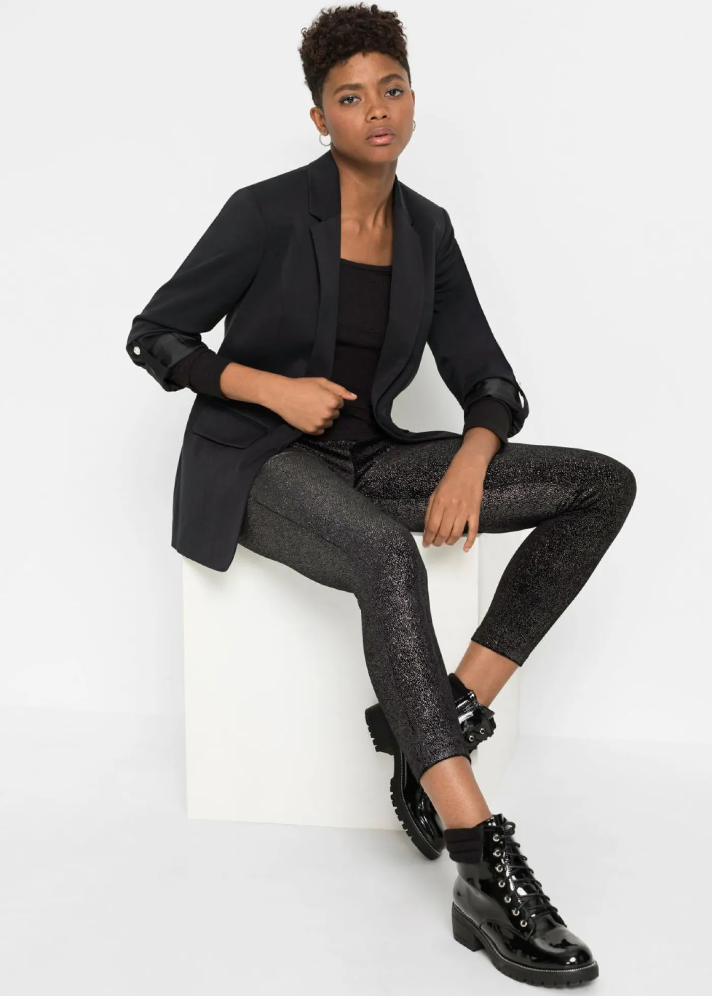 Outlet Leggings brillantes de terciopelo Mujer Pantalones