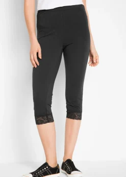 Clearance Leggings capri con detalles de encaje Mujer Pantalones