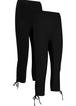 Outlet Leggings capri con fruncido (2 unidades) Mujer Pantalones
