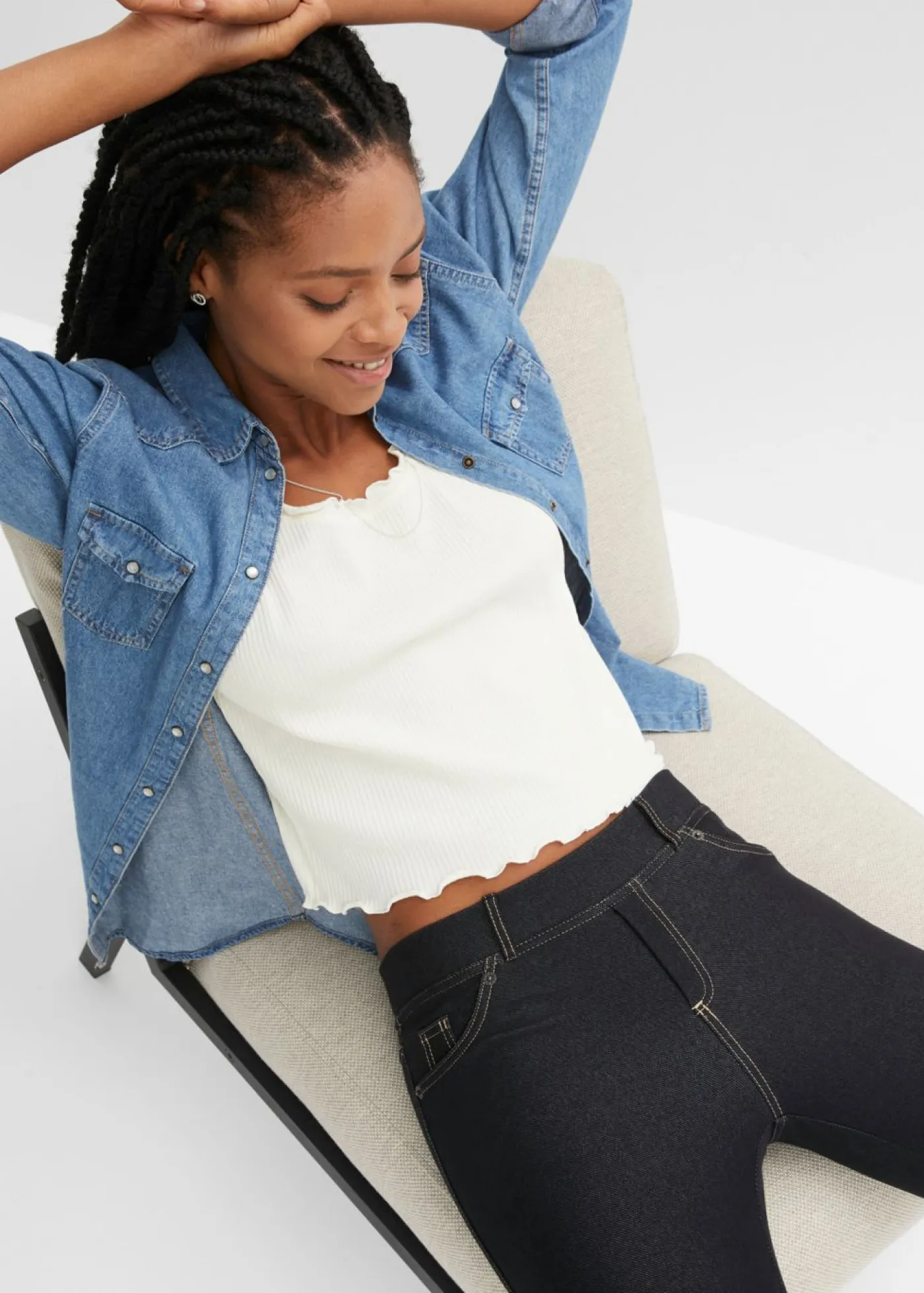Sale Leggings con aspecto de vaquero Mujer Pantalones