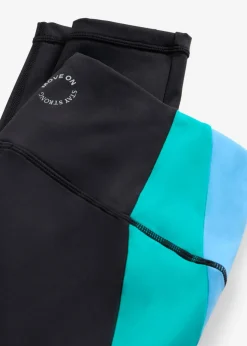 Hot Leggings deportivos cómodos de material de secado rápido en colores en contraste Mujer Ropa Deportiva|Pantalones