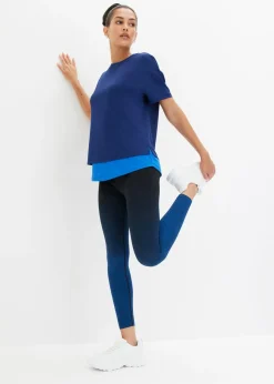 Best Leggings deportivos de material de secado rápido sin costuras con degradado cromático Mujer Ropa Deportiva|Pantalones