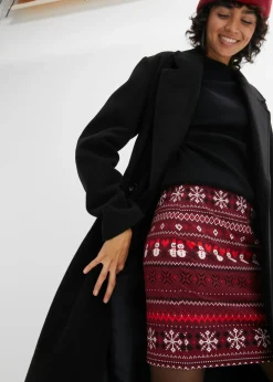 Online Minifalda con patrón noruego de mezcla de algodón y elastano Mujer Faldas
