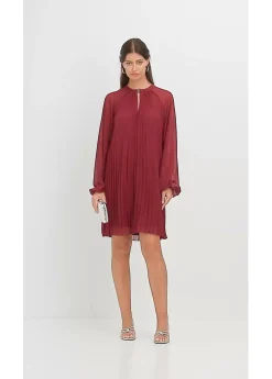 Outlet Minivestido de gasa fina con plisado Mujer Vestidos|Novedades