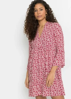 Discount Minivestido de viscosa fluida con volantes Mujer Vestidos