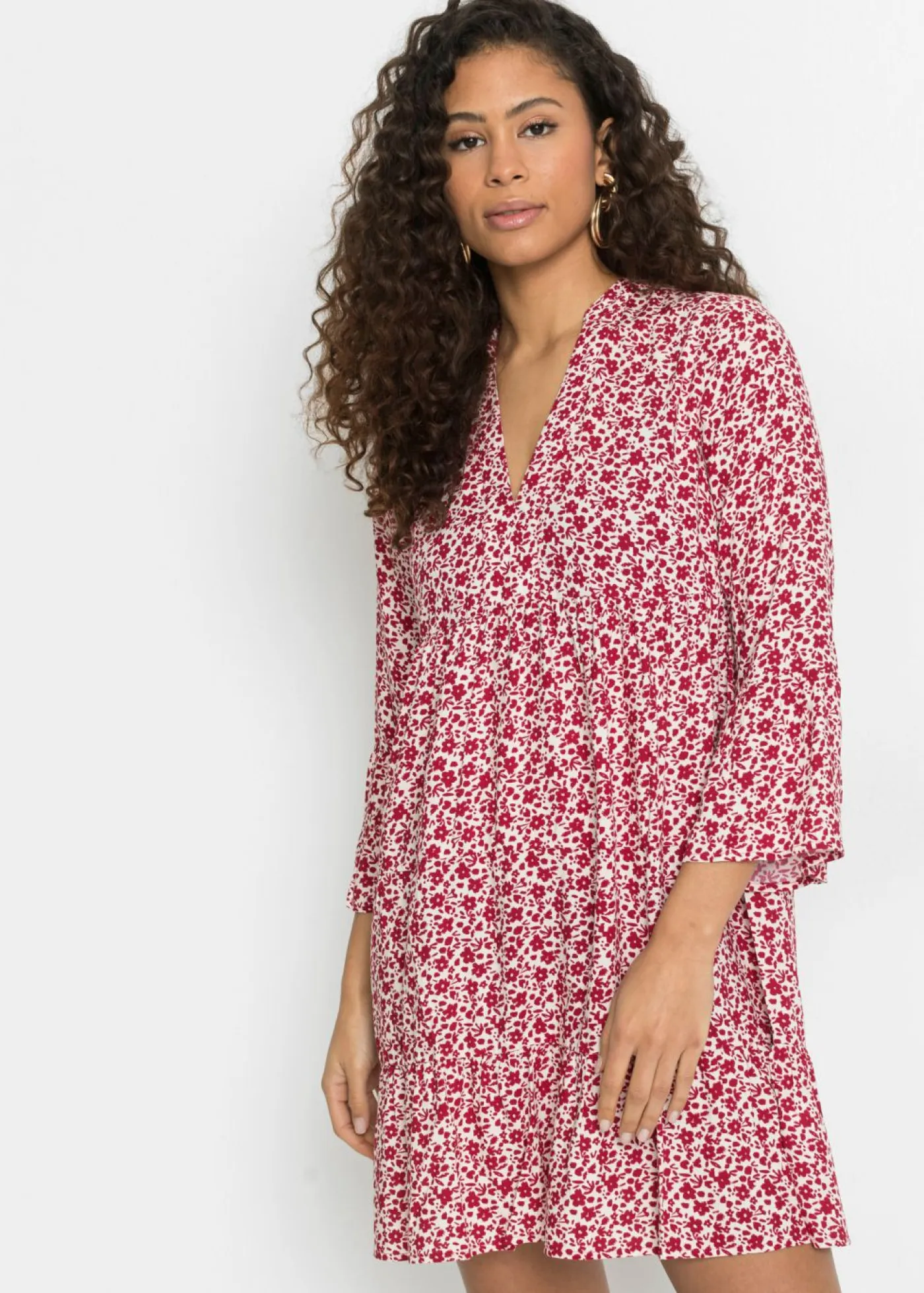 Discount Minivestido de viscosa fluida con volantes Mujer Vestidos