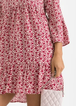 Discount Minivestido de viscosa fluida con volantes Mujer Vestidos