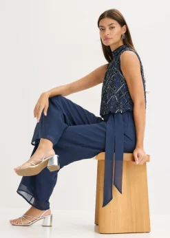 New Mono con bordado de perlas Mujer Monos|Ropa Elegante