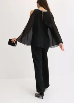 Sale Mono con capa y adornos de piedras brillantes Mujer Monos|Ropa Elegante