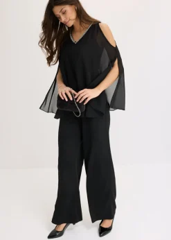 Sale Mono con capa y adornos de piedras brillantes Mujer Monos|Ropa Elegante