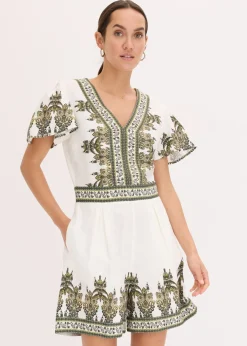 Outlet Mono con contenido de lino Mujer Monos