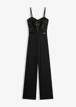 Outlet Mono de crepé estructurado con bordado de perlas Mujer Monos|Novedades