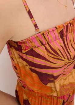 Hot Mono estampado de viscosa fluida Mujer Monos