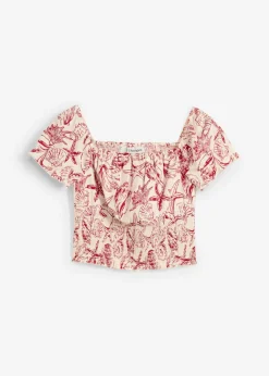 New Olkapäät paljastava pusero puhdasta puuvillaa Mujer Camisas Y Blusas
