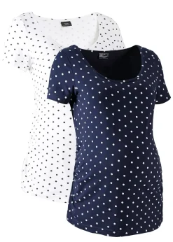 Hot Pack de 2 camisetas premamá de algodón orgánico Mujer Premamá
