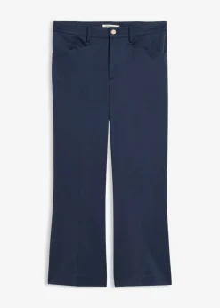 Hot Pantalón 7/8 acampanado con botón decorativo Mujer Pantalones|Novedades