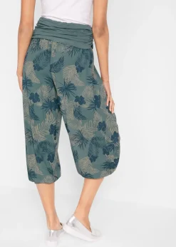 Sale Pantalón 3/4 de mezcla de viscosa fluida Mujer Pantalones
