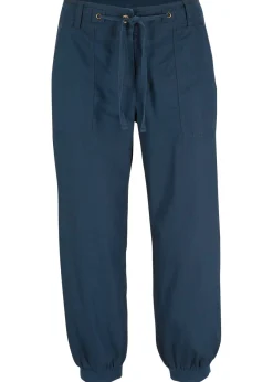 Best Pantalón 3/4 en mezcla de algodón y lino Mujer Pantalones