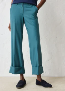 Discount Pantalón acampanado con contenido de lana Mujer Premium|Pantalones