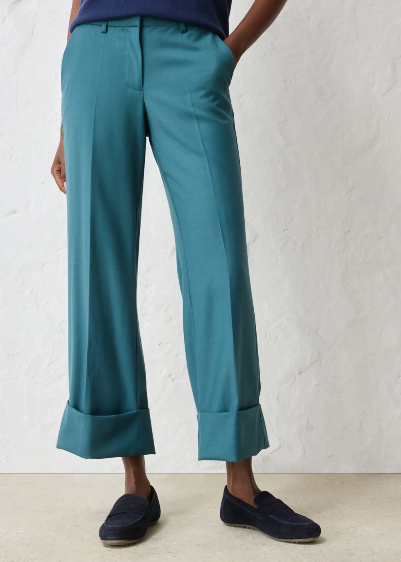 Discount Pantalón acampanado con contenido de lana Mujer Premium|Pantalones