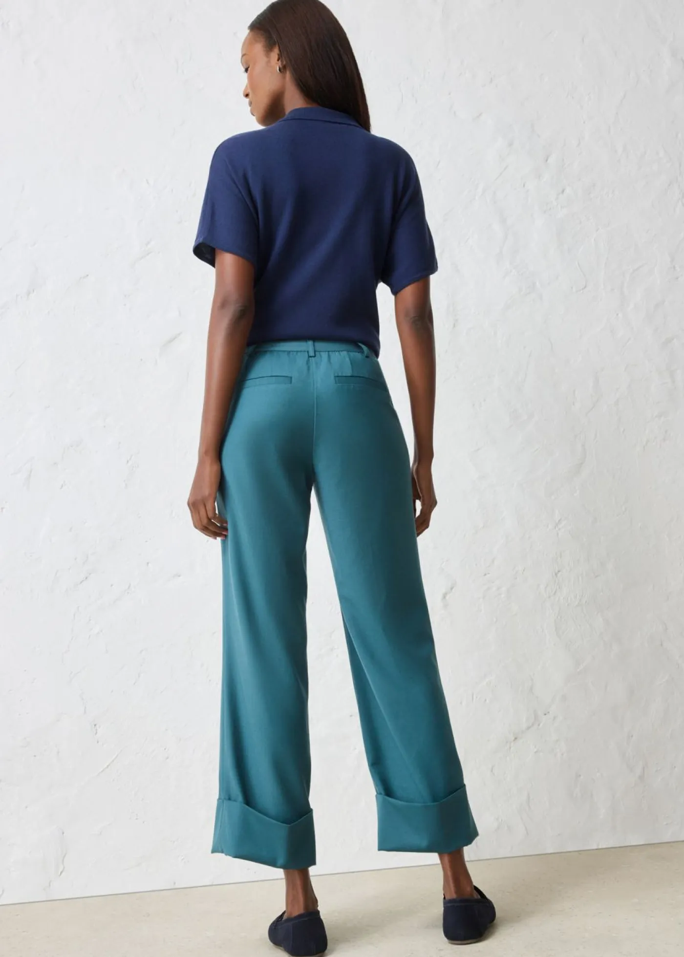 Discount Pantalón acampanado con contenido de lana Mujer Premium|Pantalones