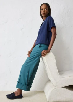 Discount Pantalón acampanado con contenido de lana Mujer Premium|Pantalones