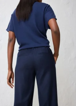 Pantalón acampanado con contenido de lana Mujer Premium|Pantalones