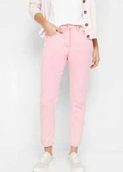 Discount Pantalón acortado de sarga con aspecto desgastado Mujer Pantalones