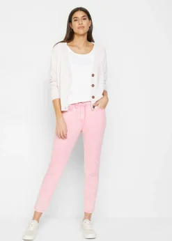 Discount Pantalón acortado de sarga con aspecto desgastado Mujer Pantalones