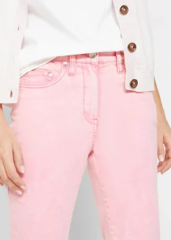Discount Pantalón acortado de sarga con aspecto desgastado Mujer Pantalones