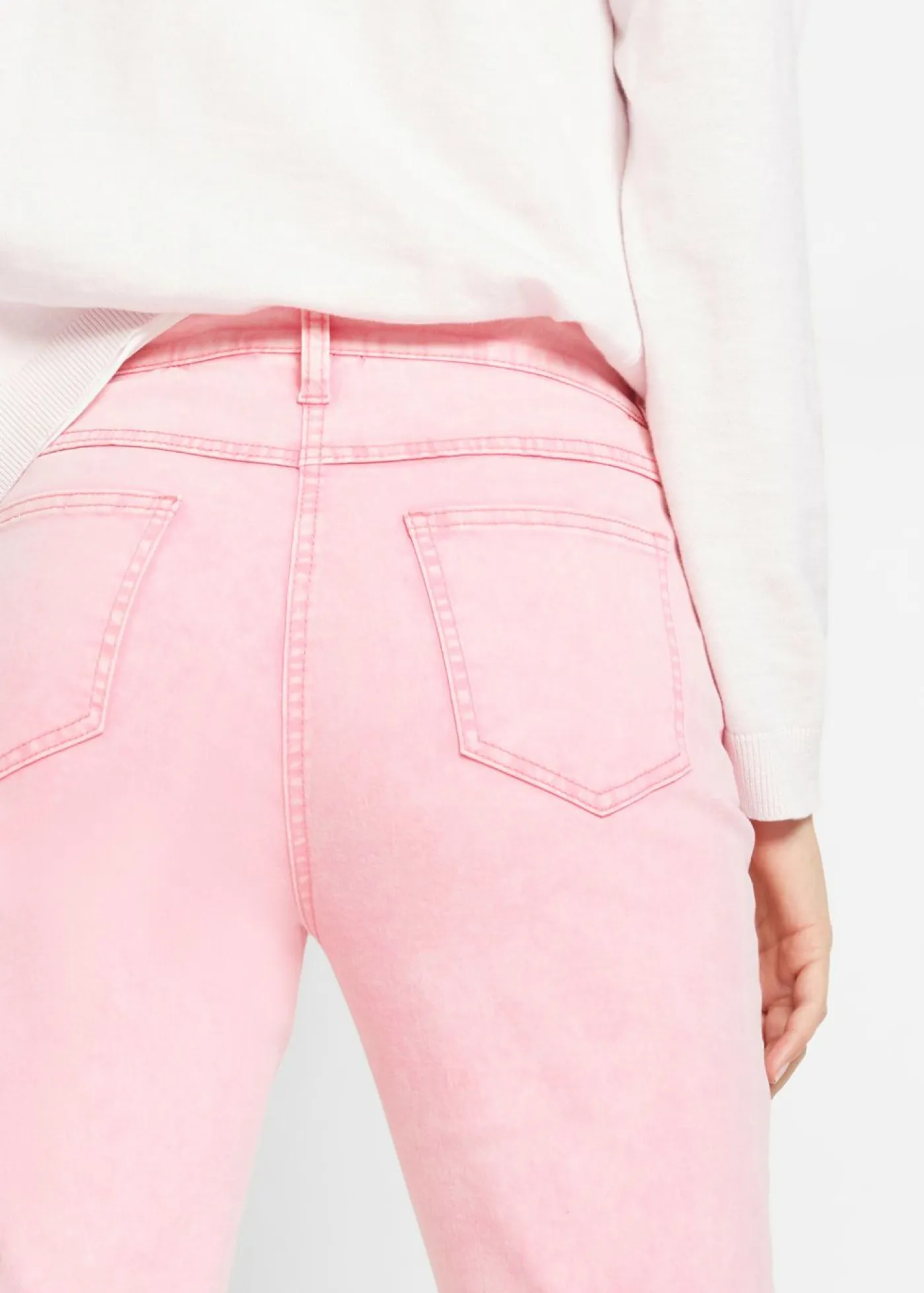 Discount Pantalón acortado de sarga con aspecto desgastado Mujer Pantalones
