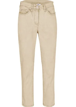 Sale Pantalón acortado de sarga con aspecto desgastado Mujer Pantalones