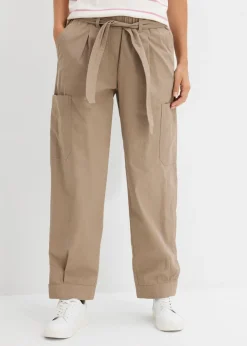 Outlet Pantalón acortado tipo cargo Mujer Pantalones|Novedades