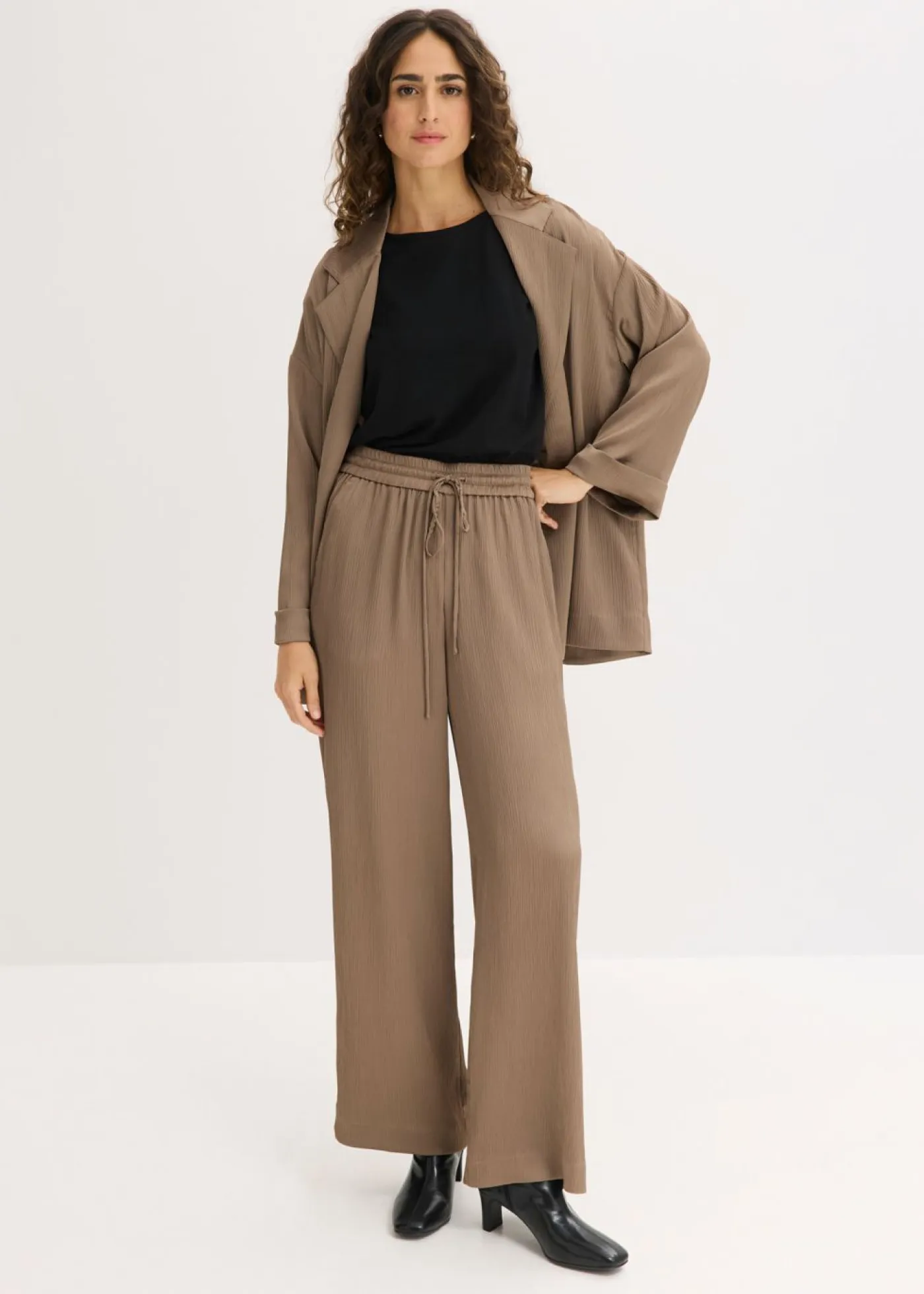 Clearance Pantalón ancho con cinturilla cómoda Mujer Pantalones|Tallas Pequeñas